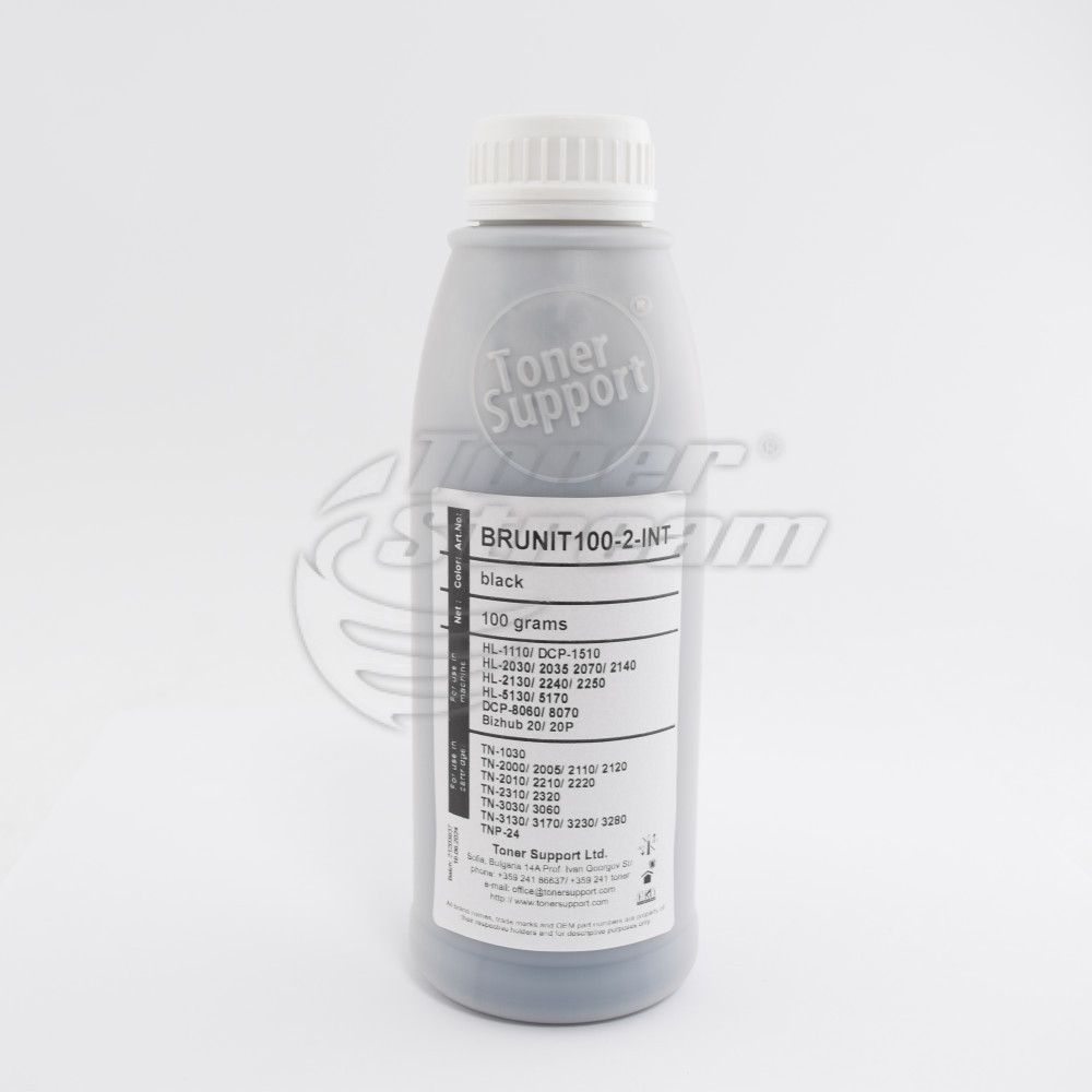 Monochrome toner in bottleBRUNIT100-2-INT - 100 gr. 3000 copies, suppliеr Integral for use in 593-BBKC - Image 1