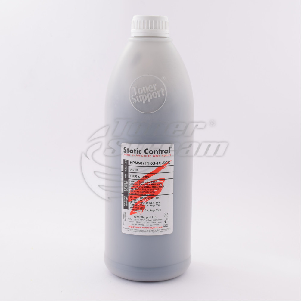 Монохромен тонер в бутилкаHPM507T1KG-TS-SCC - 1000 гр. , доставчик Static Control предназначен за CF259X - 59X