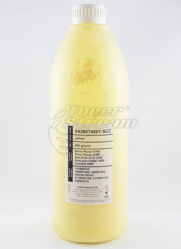 Цветен тонер в бутилкаX6280T450Y-SCC - 450 гр. жълт, доставчик Static Control предназначен за 106R01394