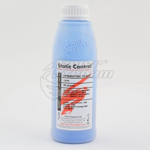 Цветен тонер в бутилкаHPM452T55C-TS-SCC - 55 гр. 2300 копия циан, доставчик Static Control предназначен за Cartridge 040
