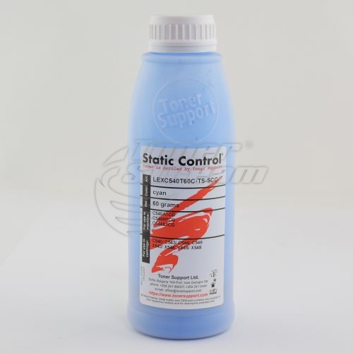 Цветен тонер в бутилкаLEXC540T60C-TS-SCC - 60 гр. 2000 копия циан, доставчик Static Control предназначен за C540A1CG