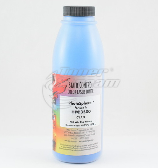 Colored toner in bottleHP3500T150C-SCC - 150 gr. 4000 copies cyan, suppliеr Static Control for use in Q2671A - 309A