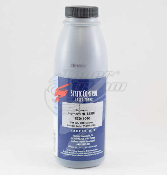 Монохромен тонер в бутилкаBR5040T200-SCC - 200 гр. 6500 копия, доставчик Static Control предназначен за TN-3030