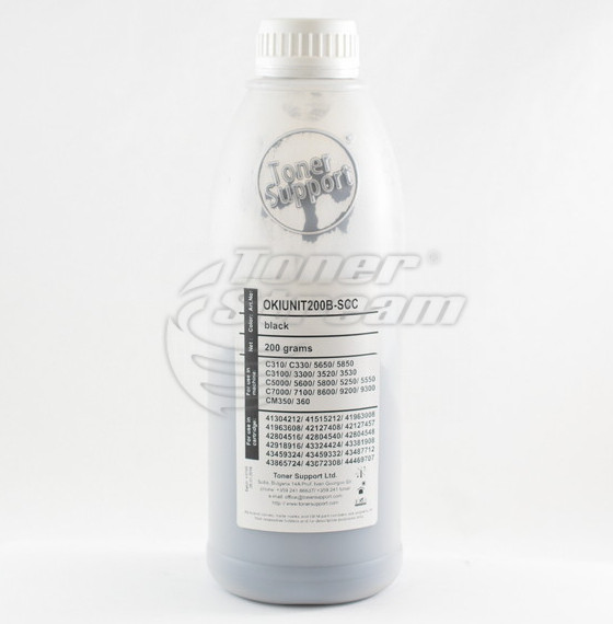 Colored toner in bottleOKIUNIT200B-SCC - 200 gr. 8000 copies black, suppliеr Static Control for use in 016198000