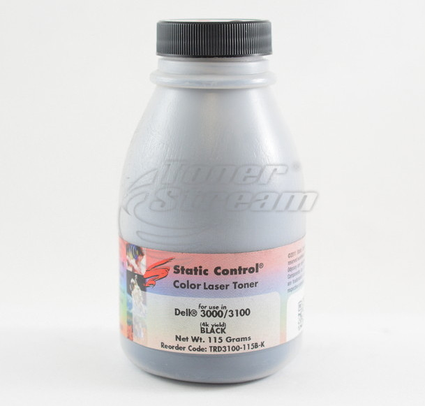 Цветен тонер в бутилкаDELL3100T115B-SCC - 115 гр. 4000 копия черен, доставчик Static Control предназначен за 310-5726