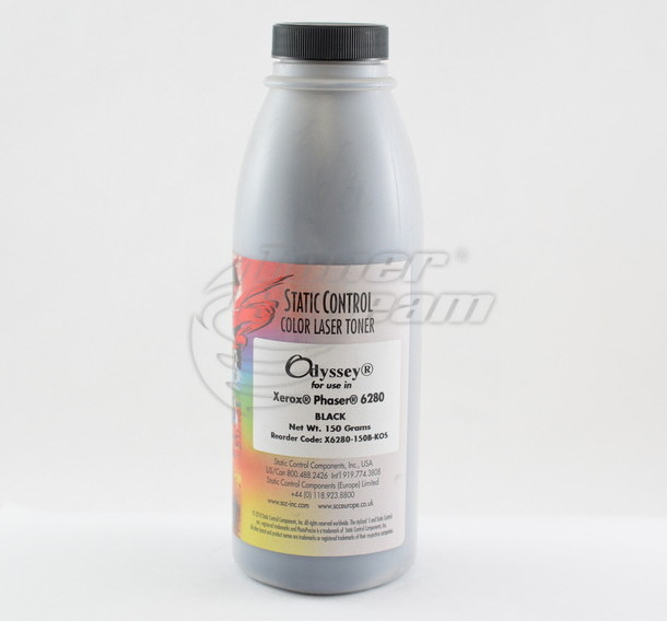 Цветен тонер в бутилкаX6280T150B-SCC - 150 гр. 7000 копия черен, доставчик Static Control предназначен за 106R01395