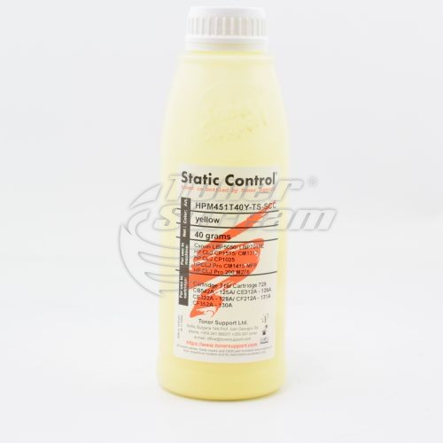 Цветен тонер в бутилкаHPM451T40Y-TS-SCC - 40 гр. 1400 копия жълт, доставчик Static Control предназначен за Cartridge 729