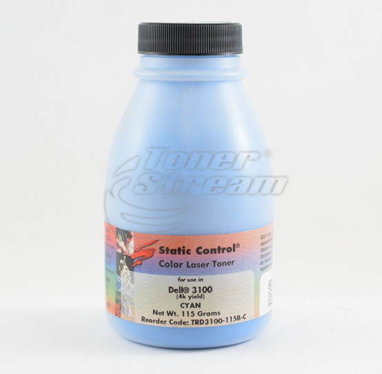 Цветен тонер в бутилкаDELL3100T115C-SCC - 115 гр. 4000 копия циан, доставчик Static Control предназначен за 310-5731
