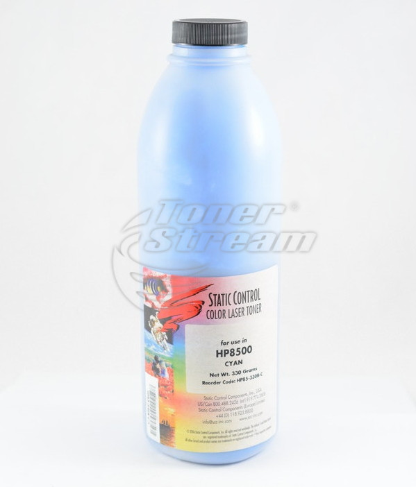 Colored toner in bottleHP8500T330C-SCC - 330 gr. 8500 copies cyan, suppliеr Static Control for use in C4150A