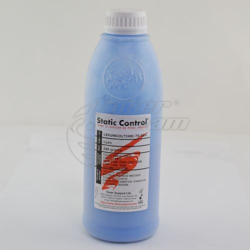 Colored toner in bottleLEXUNICOLT240C-TS-SCC - 240 gr. cyan, suppliеr Static Control for use in 70C2HC0