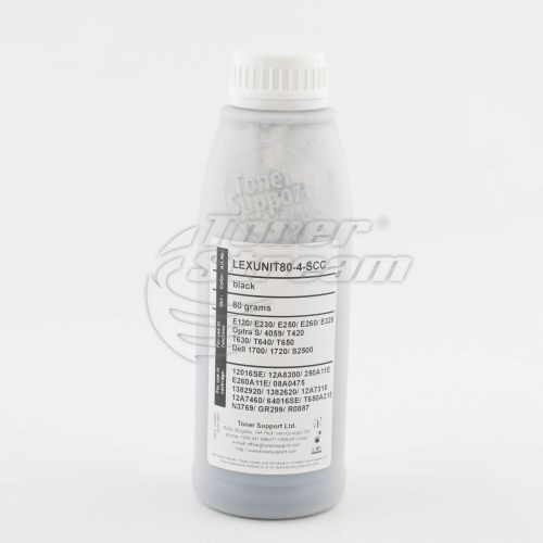 Монохромен тонер в бутилкаLEXUNIT80-4-SCC - 80 гр. 2500 копия, доставчик Static Control предназначен за 12016SE
