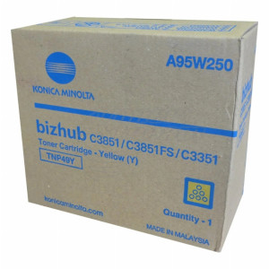 New original toner cartridge Konica/Minolta TNP-49Y- 12000 copies, yellow, for use in Bizhub C3351 - Image 1