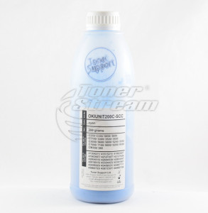 Colored toner in bottleOKIUNIT200C-SCC - 200 gr. 8000 copies cyan, suppliеr Static Control for use in 016197700