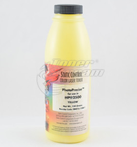 Цветен тонер в бутилкаHP2500T150Y-SCC - 150 гр. 4000 копия жълт, доставчик Static Control предназначен за C9702A - 121A