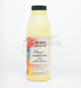 Colored toner in bottleLEXX560T155Y-SCC - 155 gr. 10000 copies yellow, suppliеr Static Control for use in X560H2YG