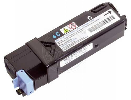 Оригинален, непрезареждан изразходван модул Dell / T107C - 2500 копия, циан, предназначен за 2130 Color Laser Printer